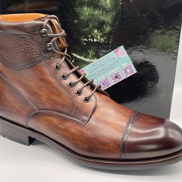 MAGNANNI PEYTON II 'MADE IN SPAIN' CALFSKIN LEATHER CAP TOE BOOT (SIZE 10.5) - Picture 8 of 11